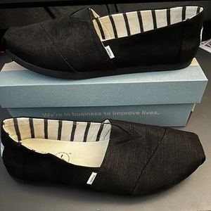 Toms Alpargata Black/Black Heritage Canvas Woman’s Size 9